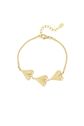 Corazón armband met hartjes, goud, large
