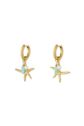 Mar oorbellen met zeester, goud, large