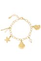 Mar armband met bedels, goud, large