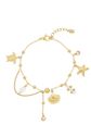 Elegante armband met bedels, goud, large