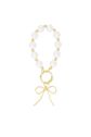 Perla tas charm met strikje, wit, large