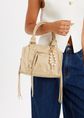 Perla tas charm met strikje, wit, large