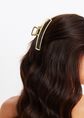 Metal haarclip vierkant, goud, large