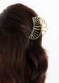 Metal haarclip schelp, goud, large