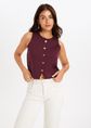 Tejer gebreid gilet, bordeaux, large