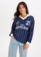 Deporte jersey t-shirt, donkerblauw, large