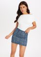 Rosario skort met kraaltjes, donkerblauw, large