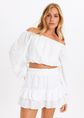 Elegante cropped broderie top, wit, large
