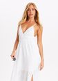 Encaje maxi jurk met broderie, wit, large