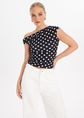 Lunares top met polkadot print, zwart, large