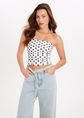 Lunares polkadot bandeau top, wit, large