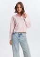 Cropped blouse met open detail, lichtroze, large
