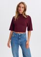 T-shirt met strik, bordeaux, large