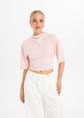 T-shirt met strik, lichtroze, large