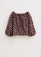 Lunares polkadot off-shoulder top, donkerbruin, large