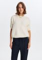 Korte mouwen trui, wit, off-white, large