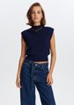 Spencer met hoge hals, donkerblauw, large