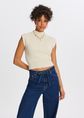 Spencer met hoge hals, wit, off-white, large
