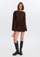 Jurk met knoopdetail, donkerbruin, large