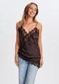 Asymmetrische top met kant, donkerbruin, large