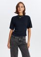 Getailleerd t-shirt, donkerblauw, large