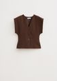 Getailleerde gilet, donkerbruin, large